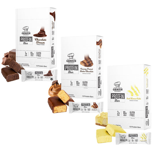Genius Gourmet protein bar variety pack 30 count