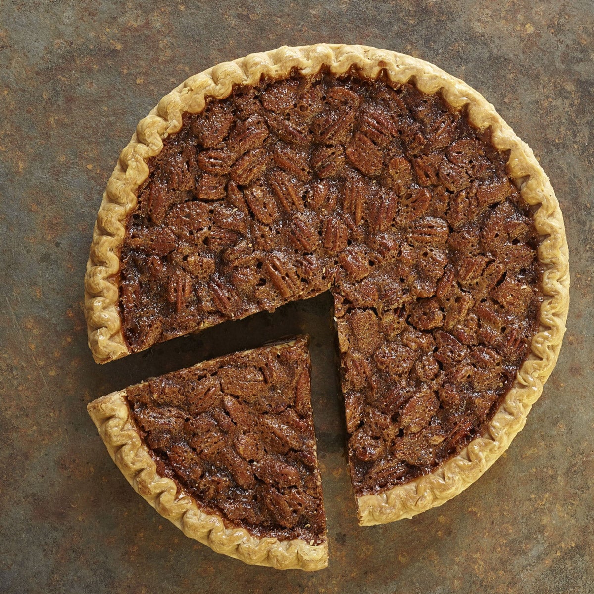 Two bakery pecan pies with 16 servings