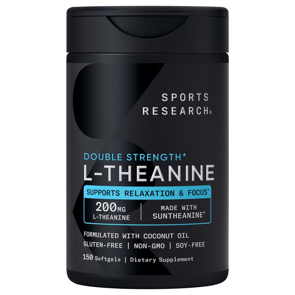 Sports Research L-Theanine 200 mg softgels bottle