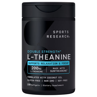 Sports Research L-Theanine 200 mg softgels bottle