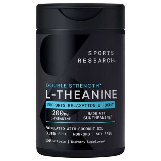 Sports Research L-Theanine 200 mg softgels bottle