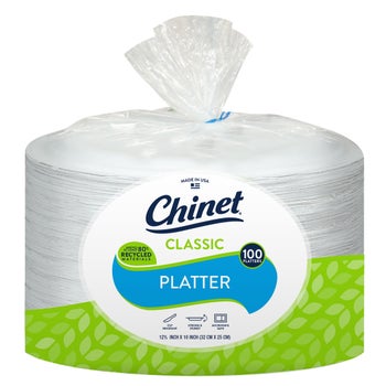 Chinet Classic extra large paper platters 100 count