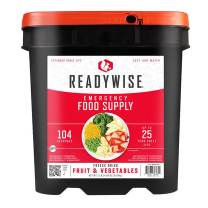 ReadyWise fruit and vegetable bucket with 104 servings