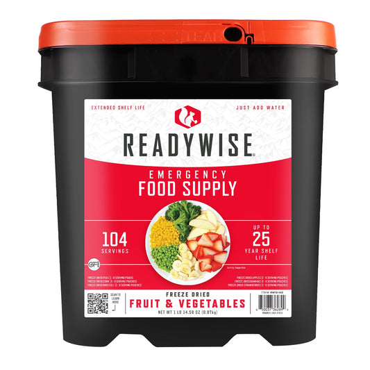 ReadyWise fruit and vegetable bucket with 104 servings