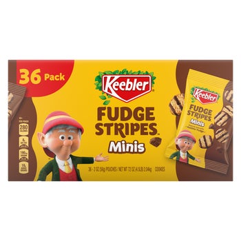 Keebler Fudge Stripes Minis shortbread cookies 36 count snack bags