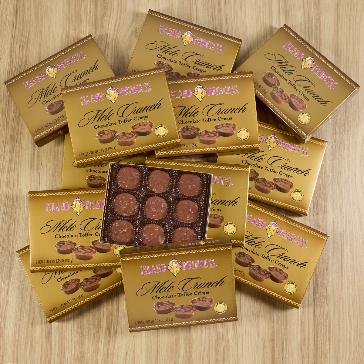 Island Princess Mele Crunch chocolate toffee crisps 12-pack