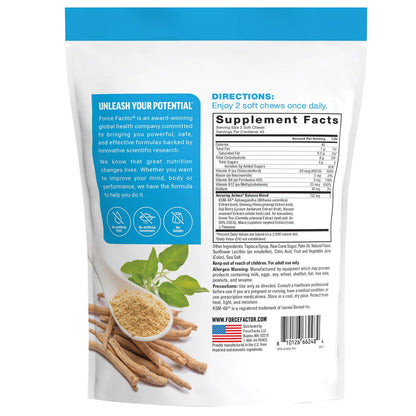 Force Factor Amazing Ashwa supplement chews front label