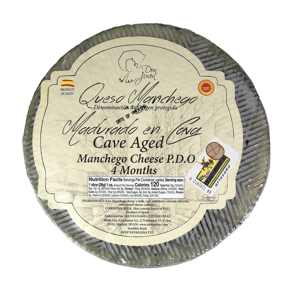 Full wheel Don Juan Manchego approximately 7 lbs