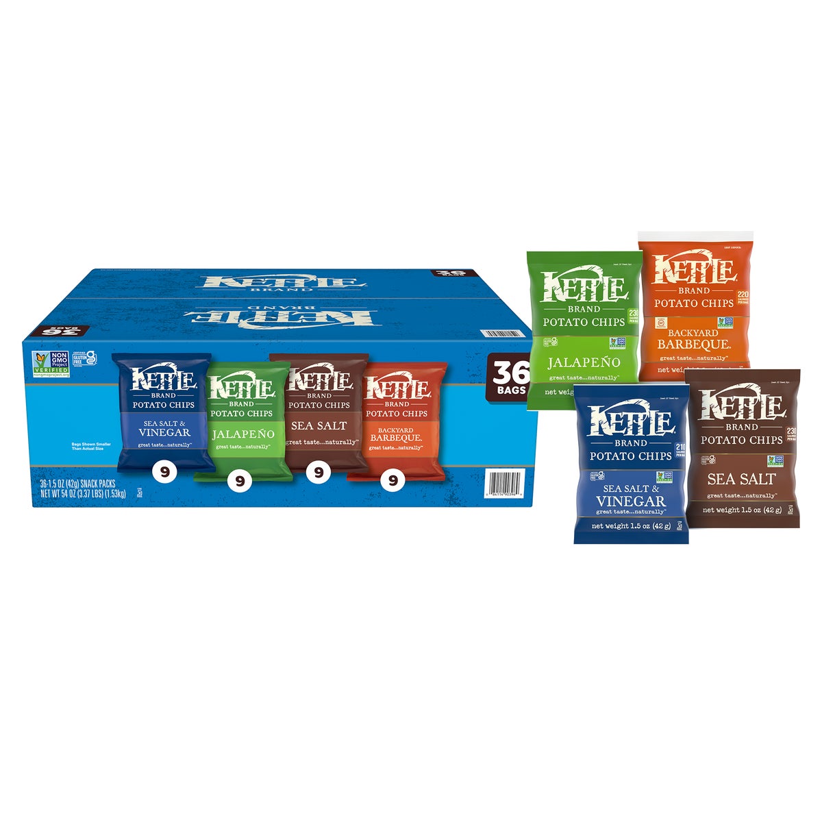 Kettle Brand 1.5 oz snack bags variety pack