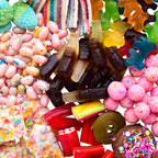 Assorted gummy candies in Sugar Plum treat box