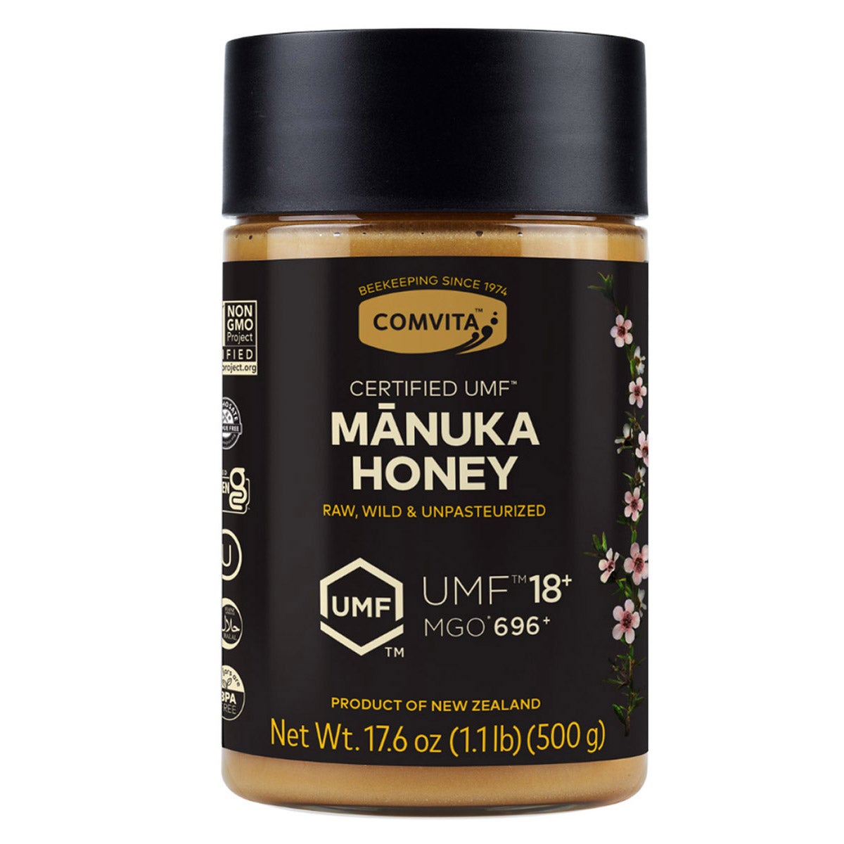 Comvita UMF 18+ raw Manuka honey 17.6 oz jar
