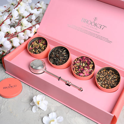 Brook37 The Atelier tea collection with teacups and infusers