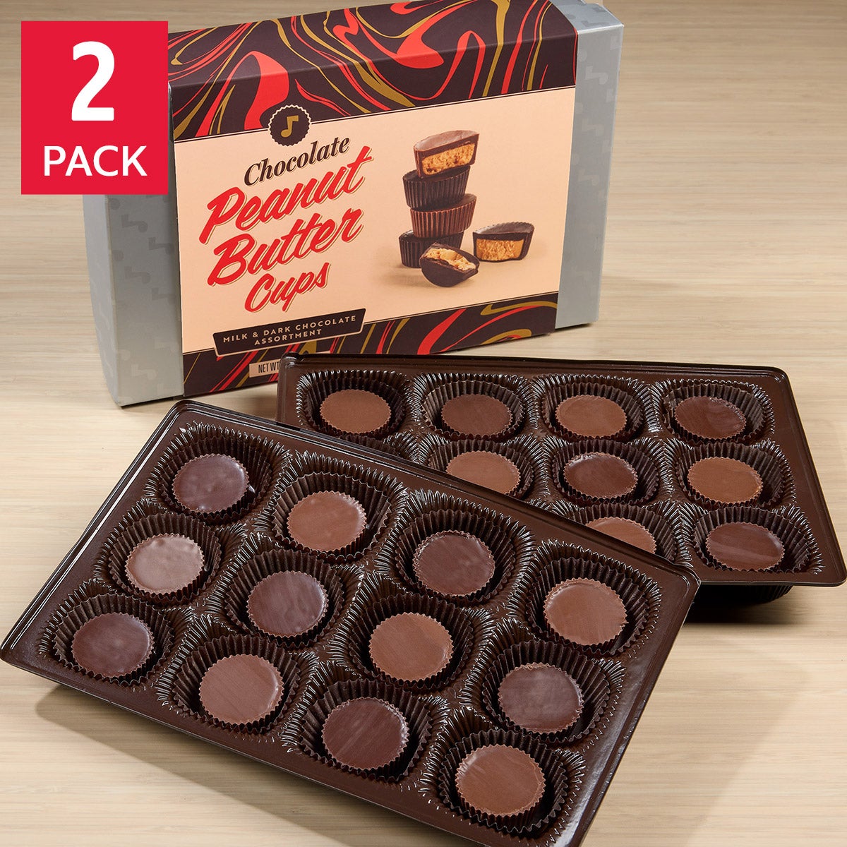 A'cappella assorted chocolate peanut butter cups 24-count