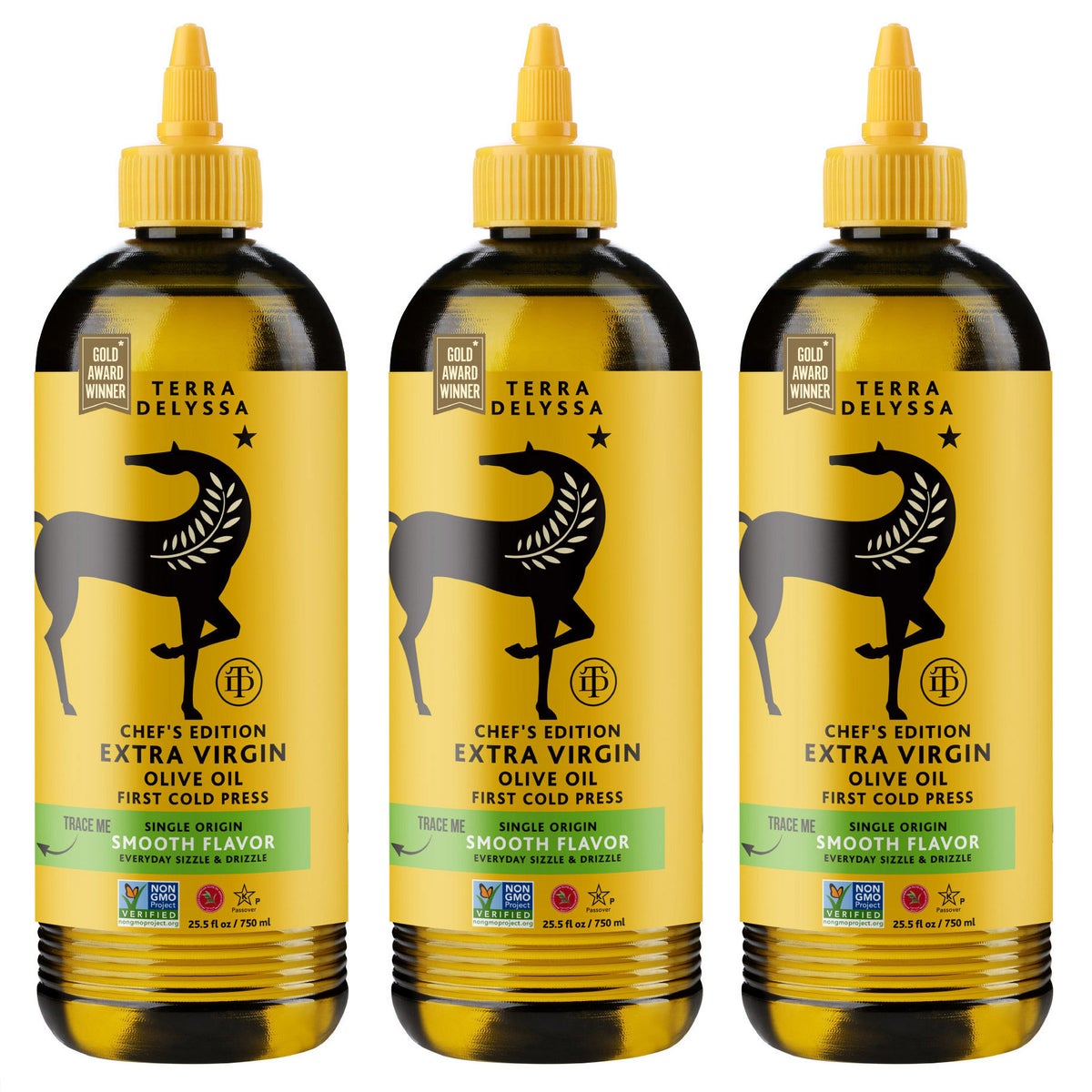 Terra Delyssa extra virgin olive oil 3-pack bottles