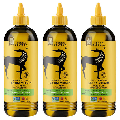 Terra Delyssa extra virgin olive oil 3-pack bottles