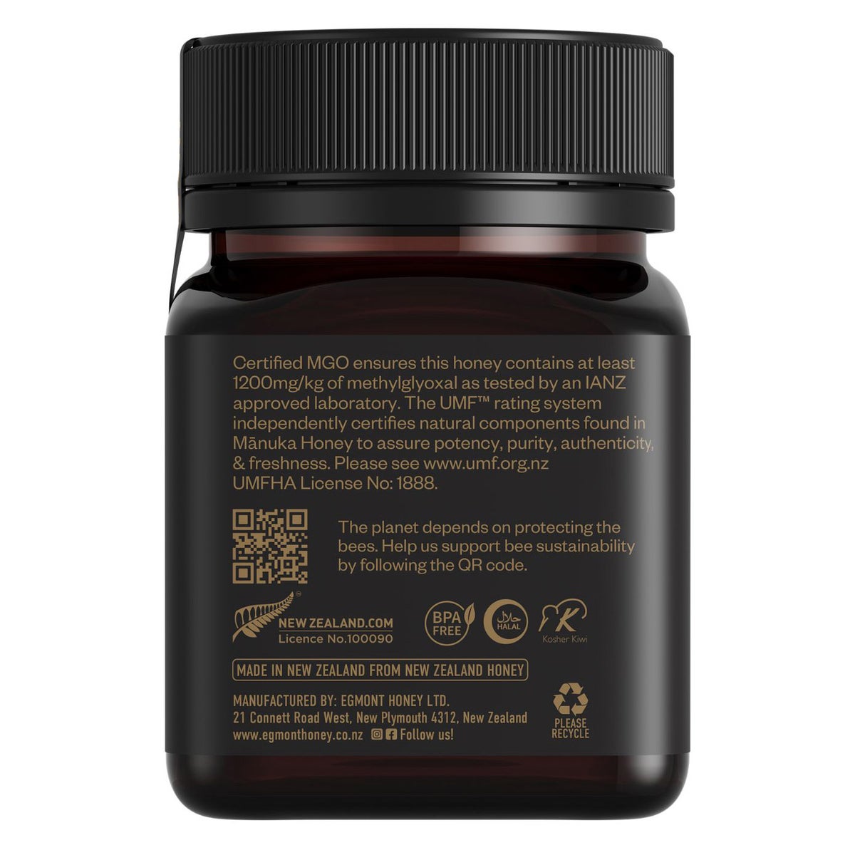 Product of New Zealand Egmont Honey jar