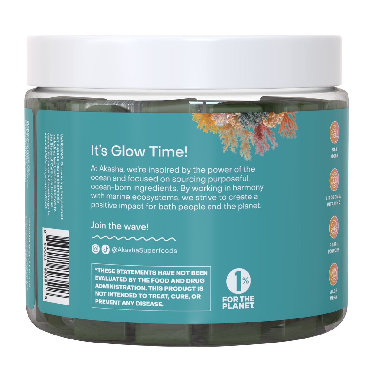 Organic sea moss and pearl powder supplement gummies