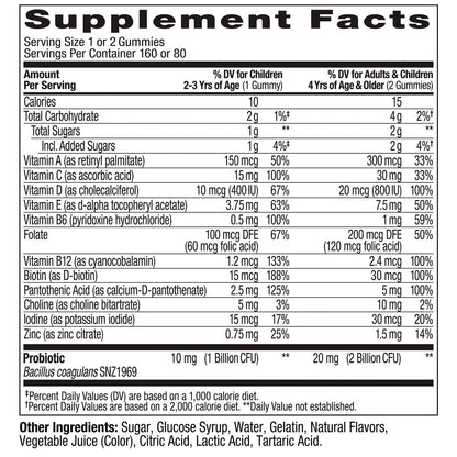 Children's multivitamin gummies with vitamins A C D E