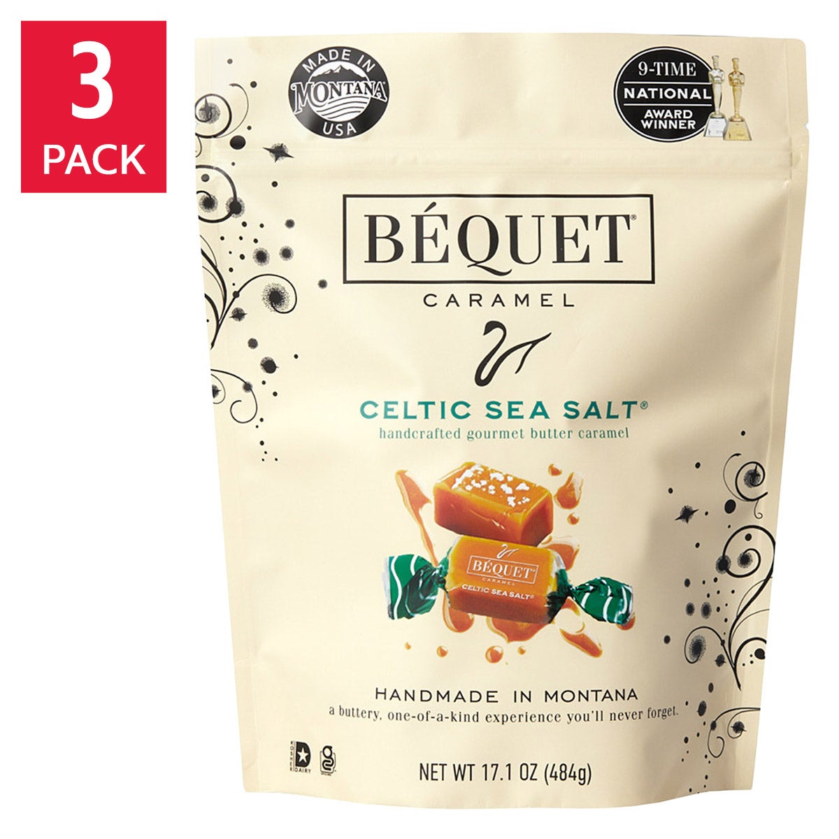 Bequet Celtic Sea Salt Caramels 17.1 oz 3-pack