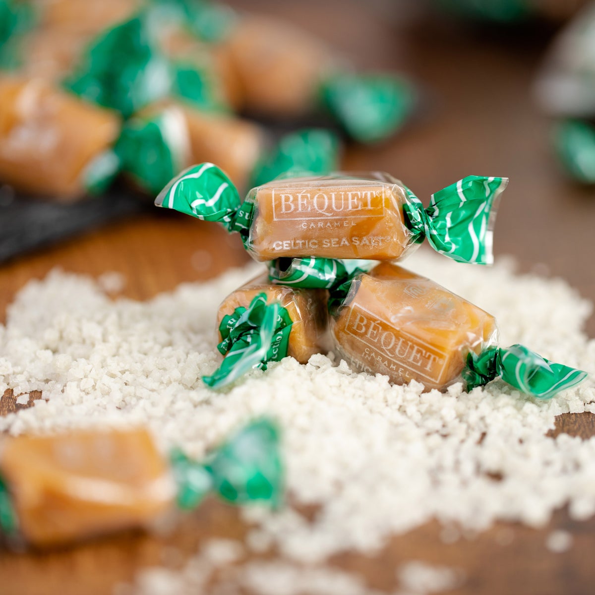 Individually wrapped Bequet caramel candies