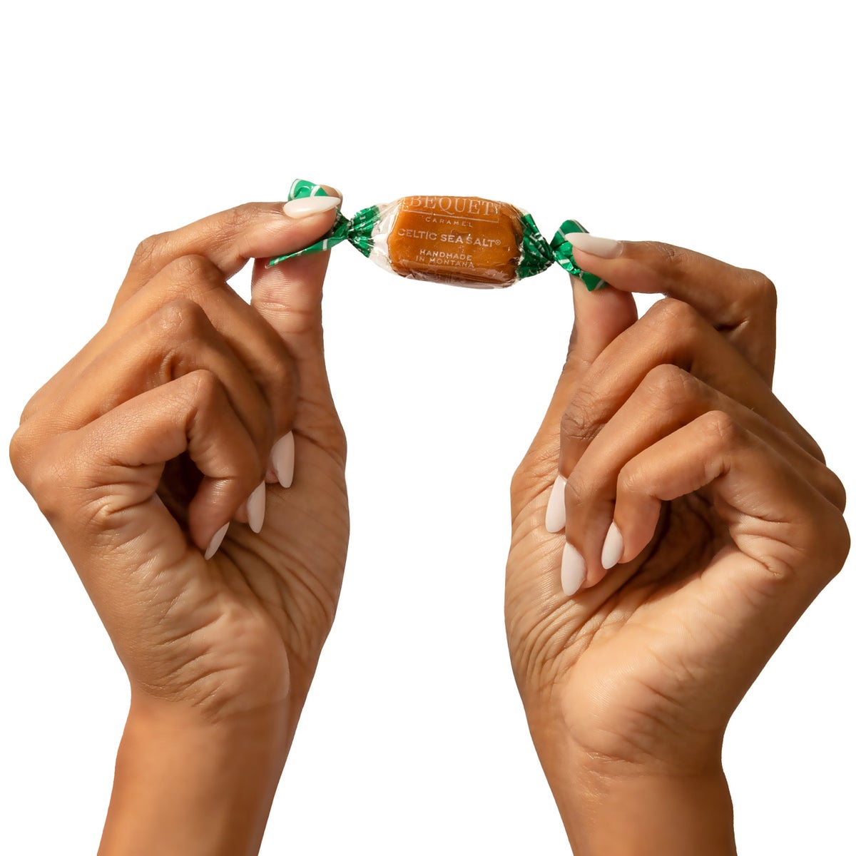 Bequet caramel candy package front view