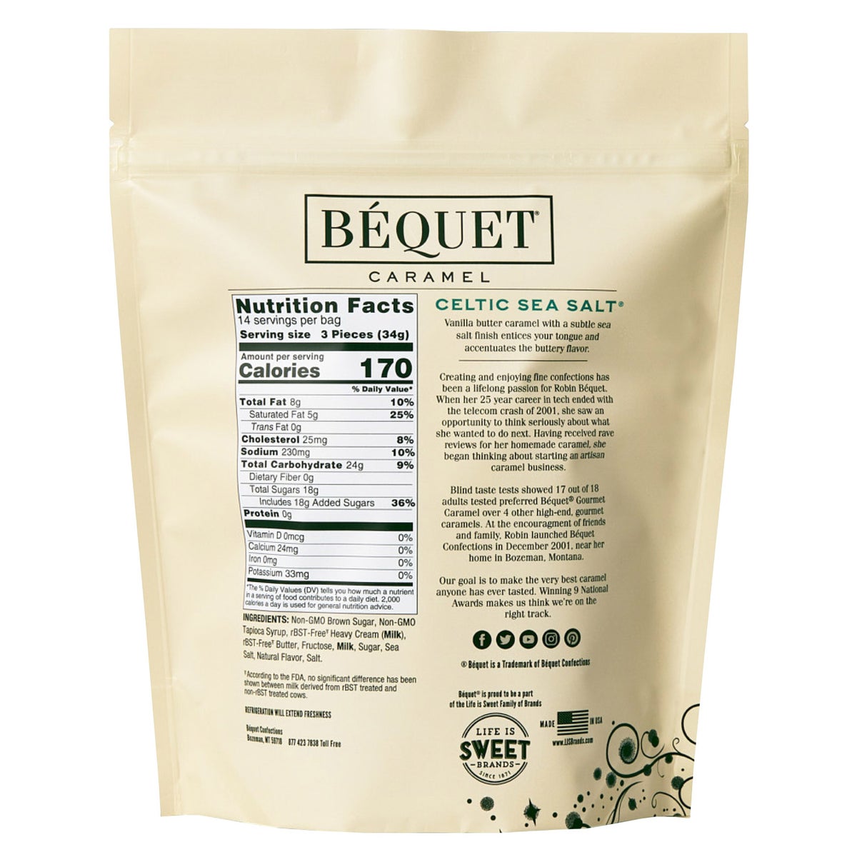 Bequet caramel pouches for gifting and sharing