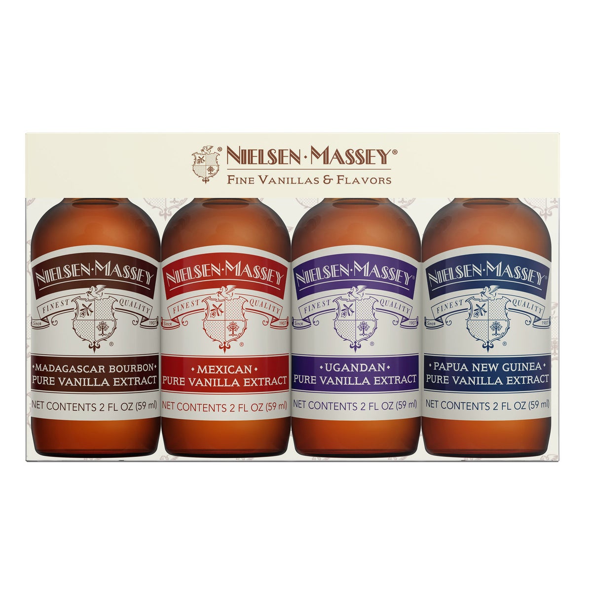 Four-bottle vanilla extract gift set by Nielsen-Massey