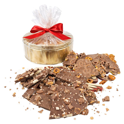 Jelina Chocolatier handcrafted chocolate bark duo tin