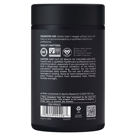 Sports Research double strength CoQ10 capsules