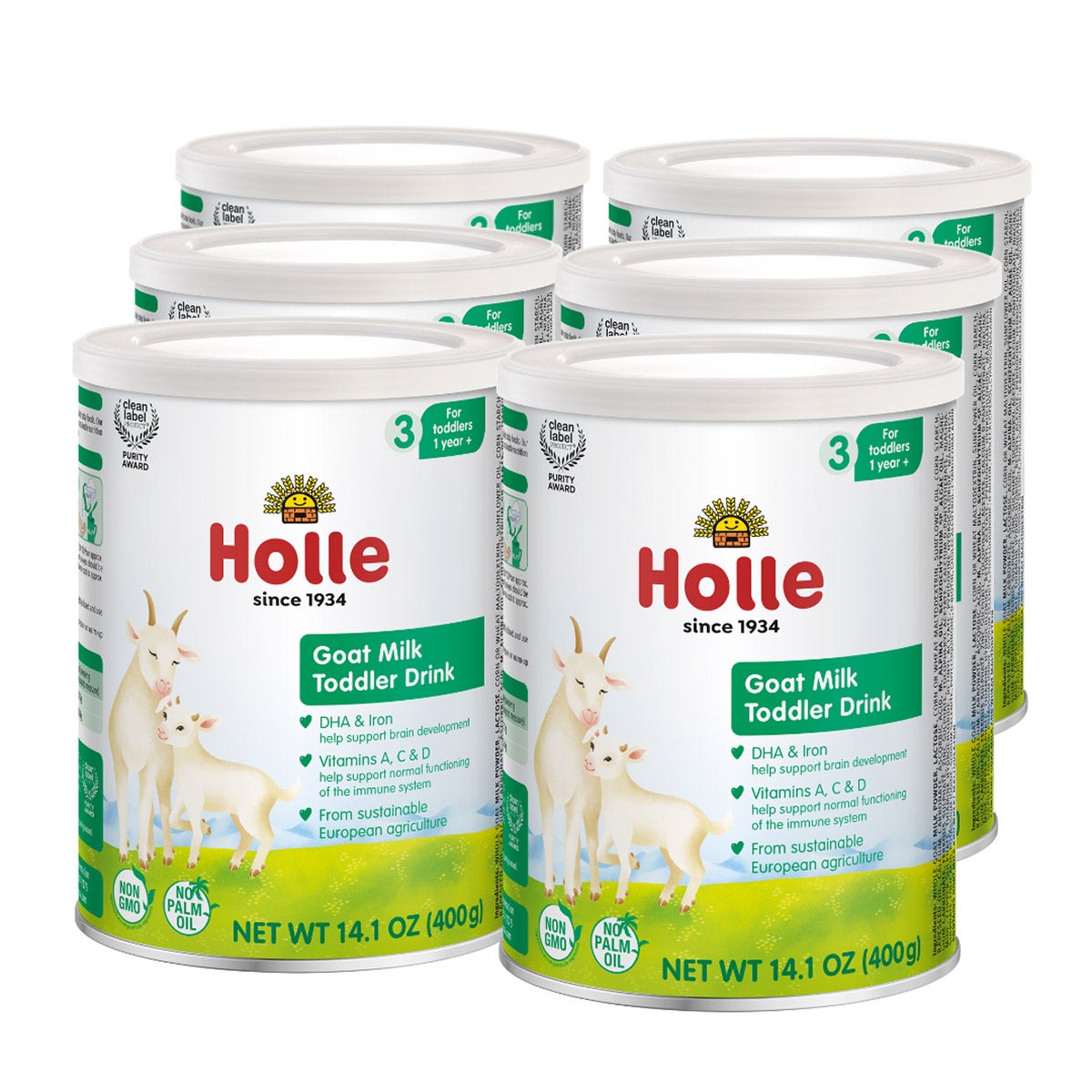 Holle goat milk toddler drink 6-pack tins