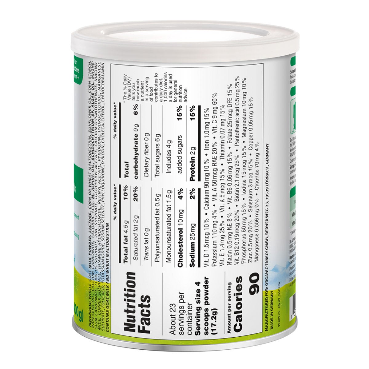 Holle toddler goat milk with purity award