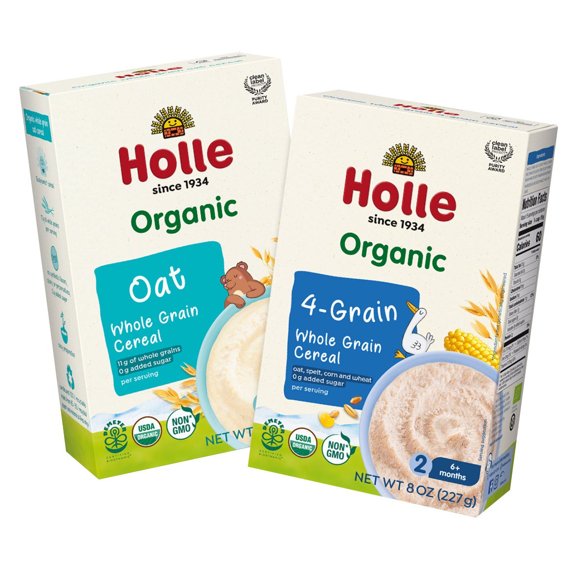 Holle oat and 4-grain cereal variety pack
