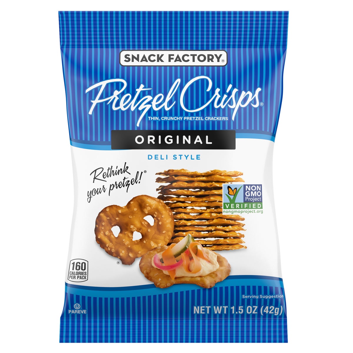Snack Factory Buffalo Wing Pretzel Crisps snack bags