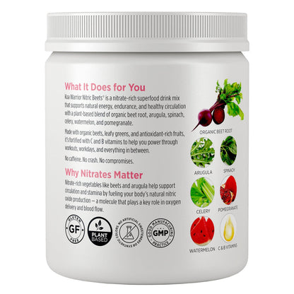 Koa Warrior vegan gluten free nitric beets supplement mix