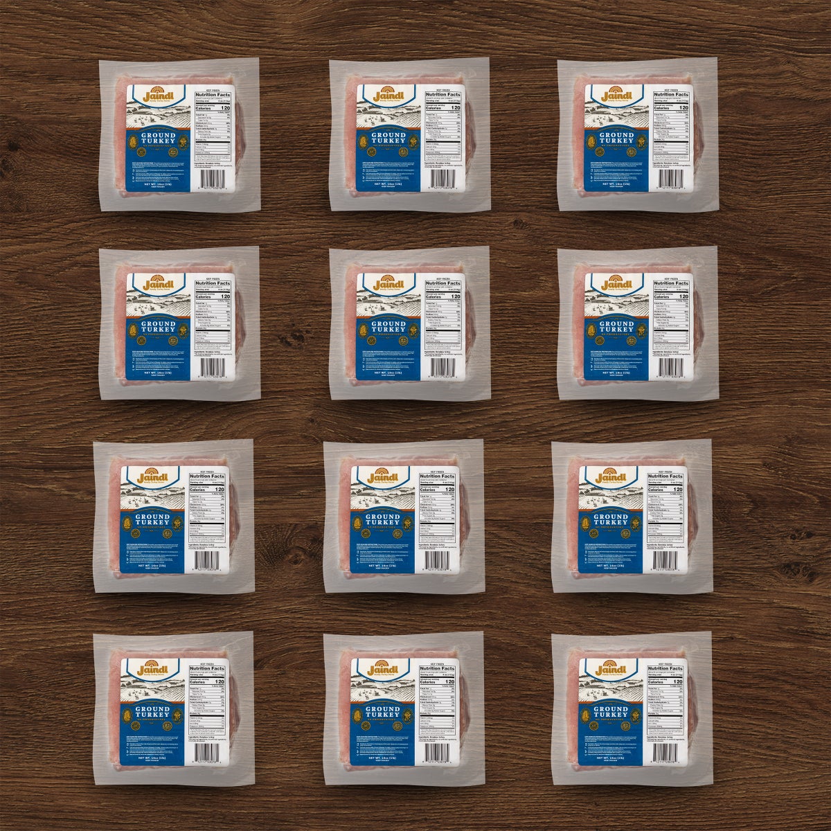 Jaindl Farms premium ground turkey 12-pack