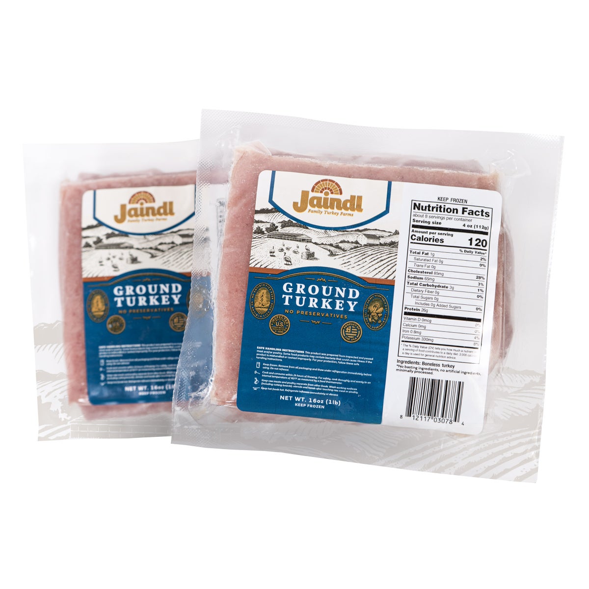 Frozen ground turkey 1 lb packs by Jaindl Farms