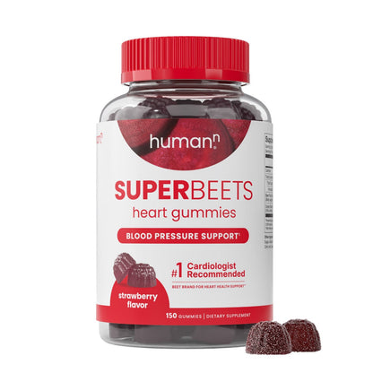 SuperBeets Heart Gummies strawberry supplement bottle