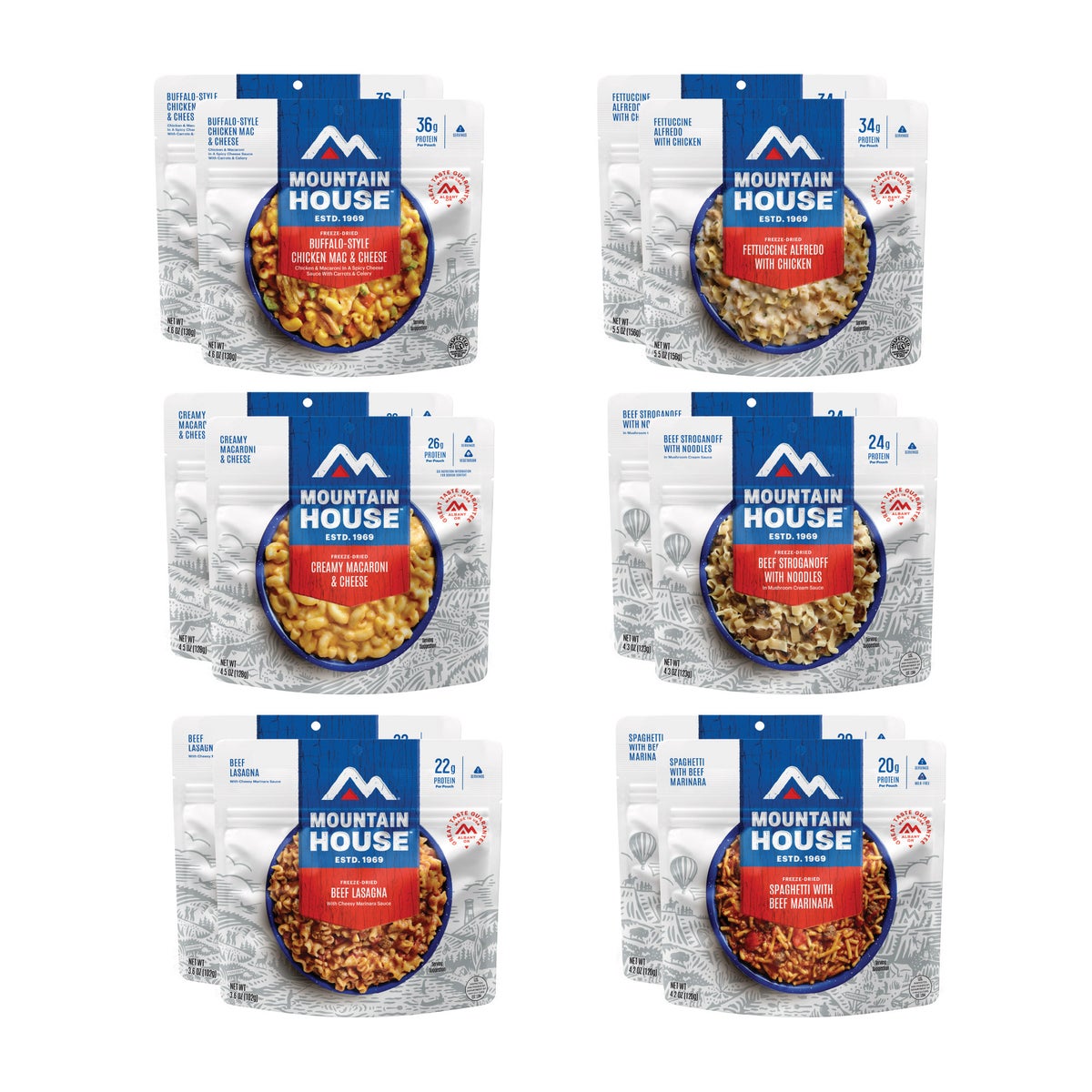 Mountain House Pasta Lovers Kit 12 pouches front view