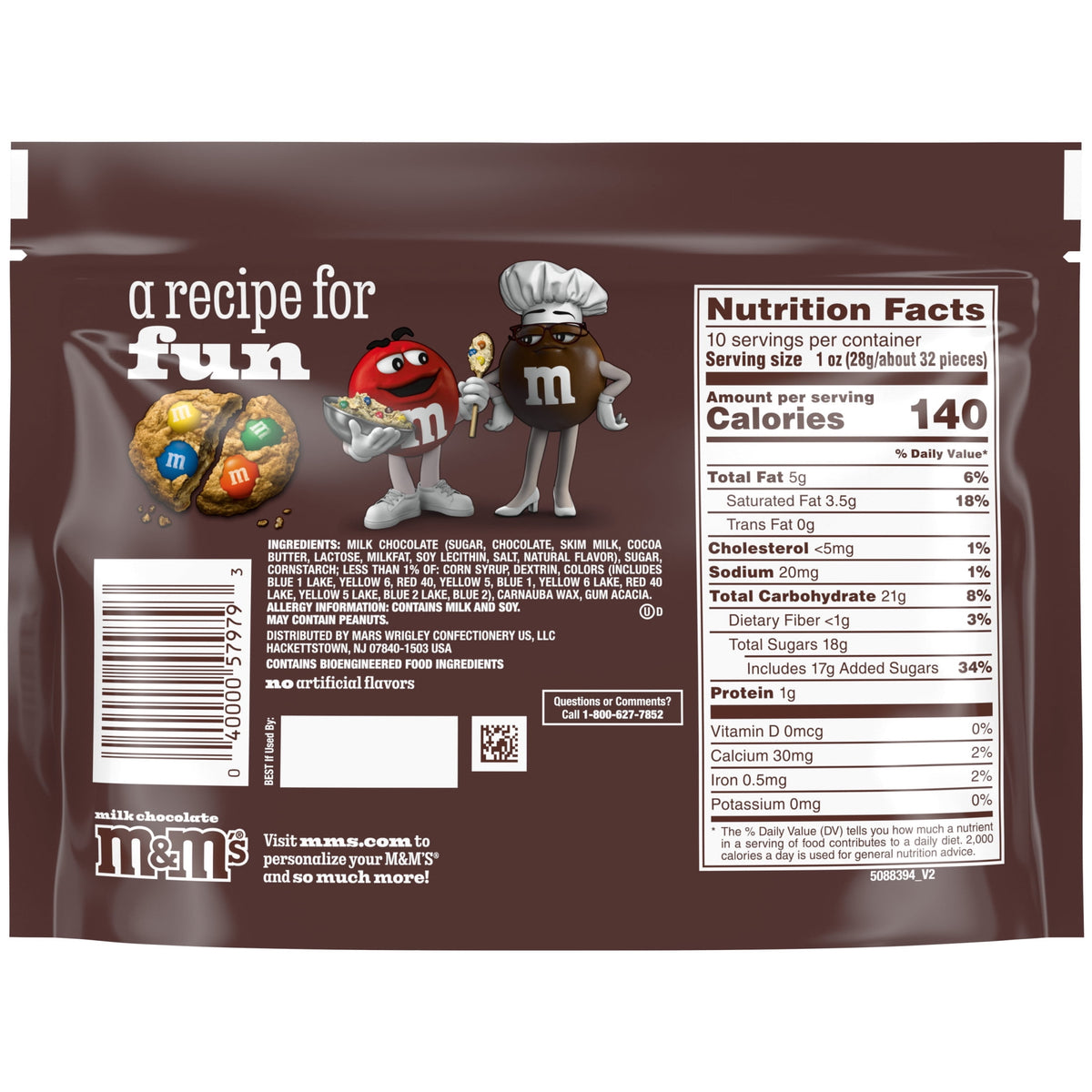 10 oz M&M'S milk chocolate candy for baking