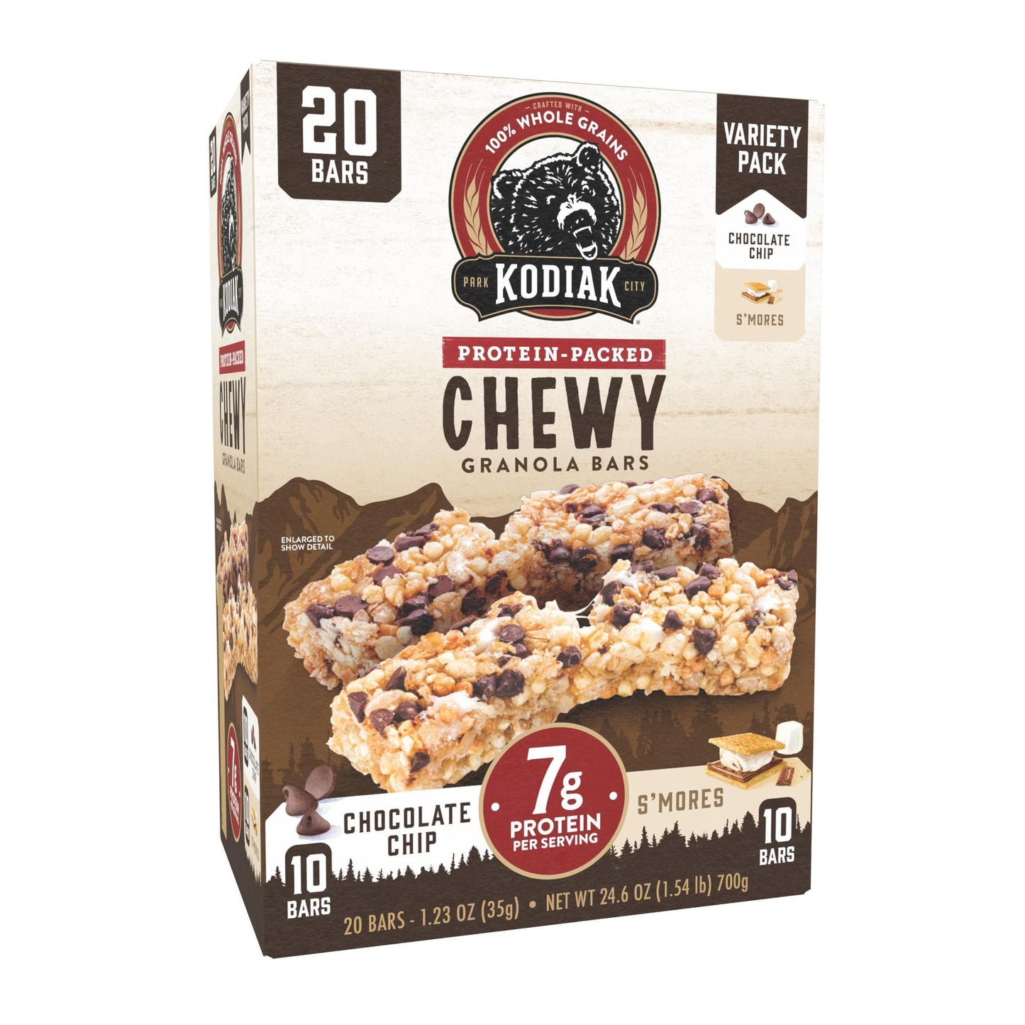 Kodiak chewy granola bars variety pack 20 count