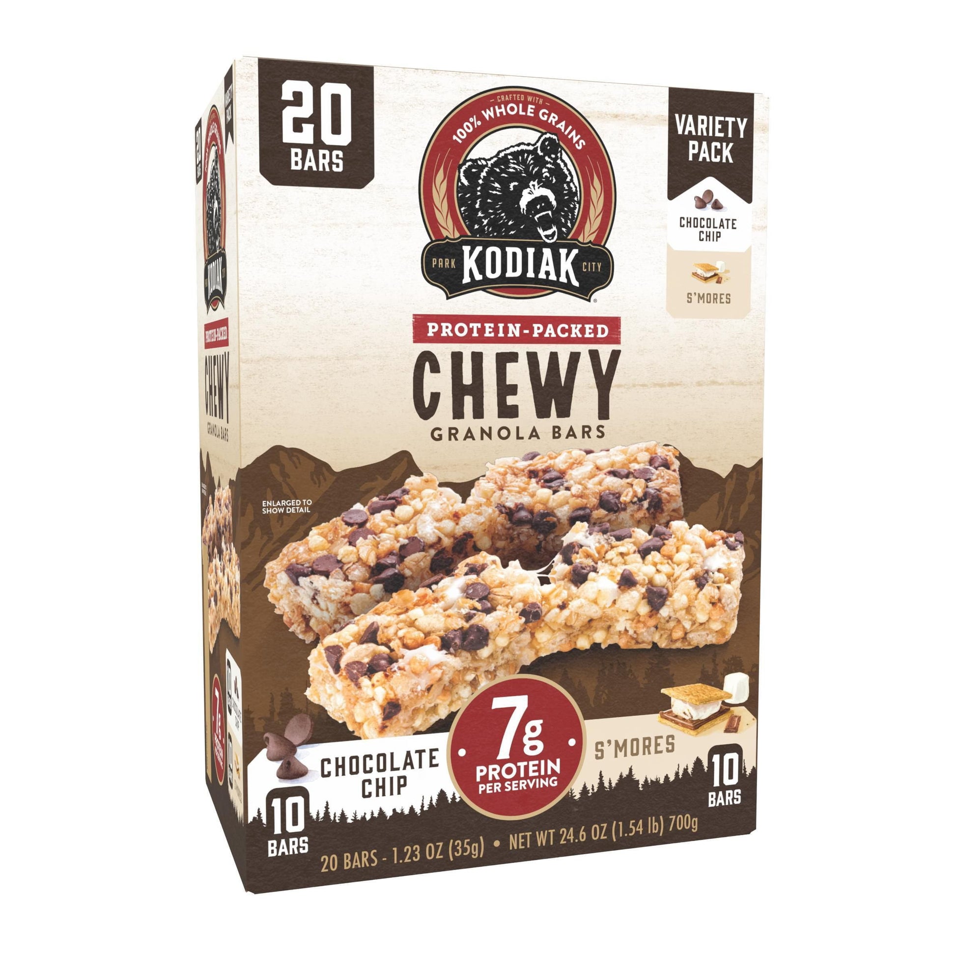 Kodiak chewy granola bars variety pack 20 count