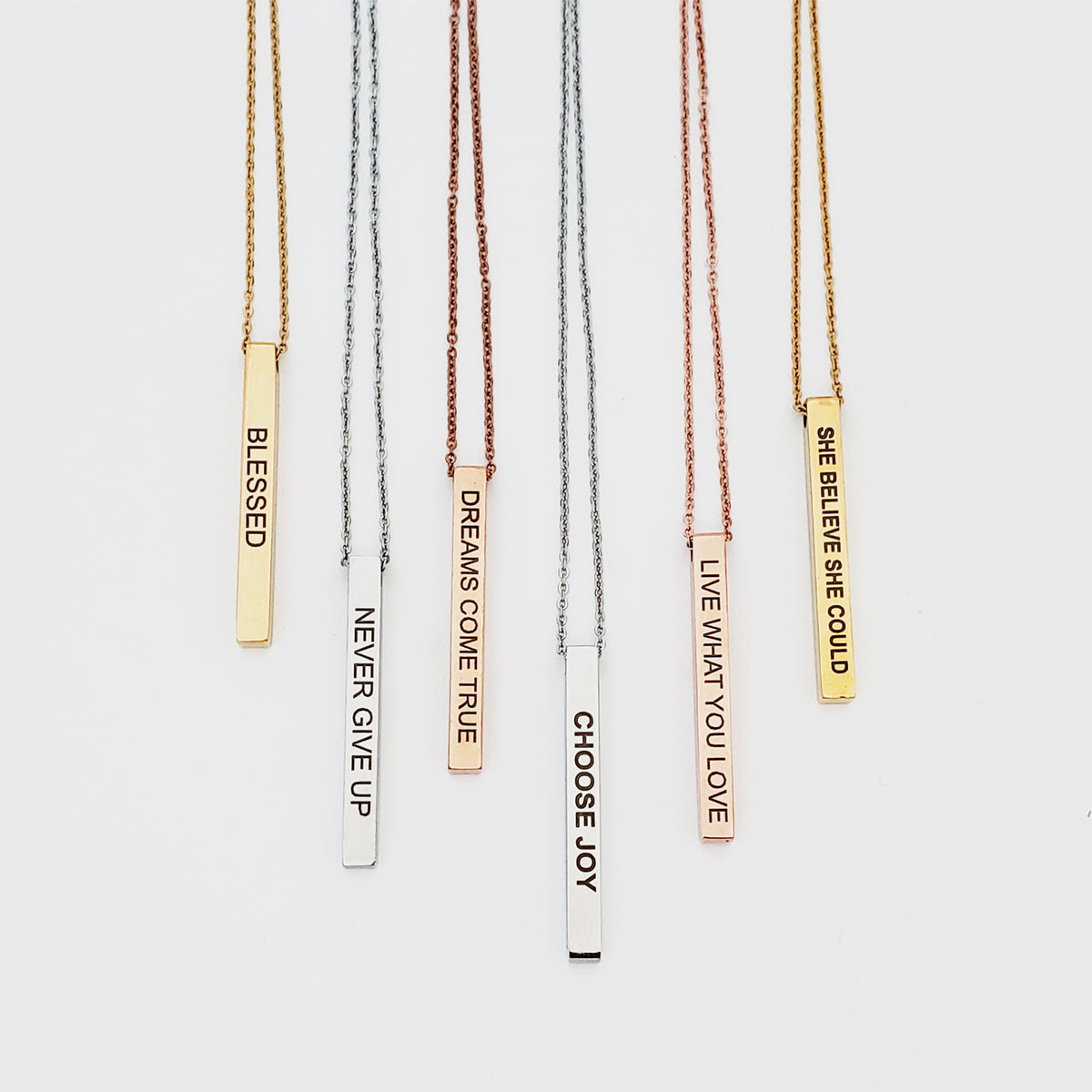 Anavia stainless steel affirmation necklace for her