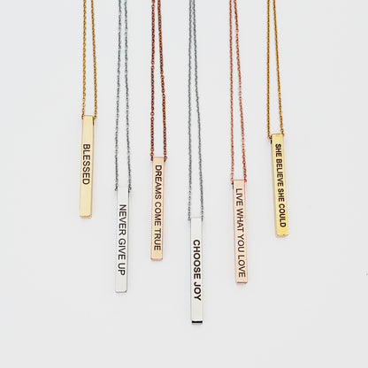 Anavia stainless steel affirmation necklace for her