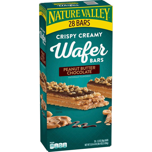Nature Valley peanut butter chocolate crispy creamy wafer bars 28 ct