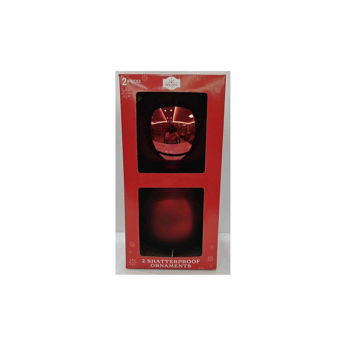 Holiday Time dark red 8.5-inch jumbo shatterproof Christmas ball ornaments, set of two