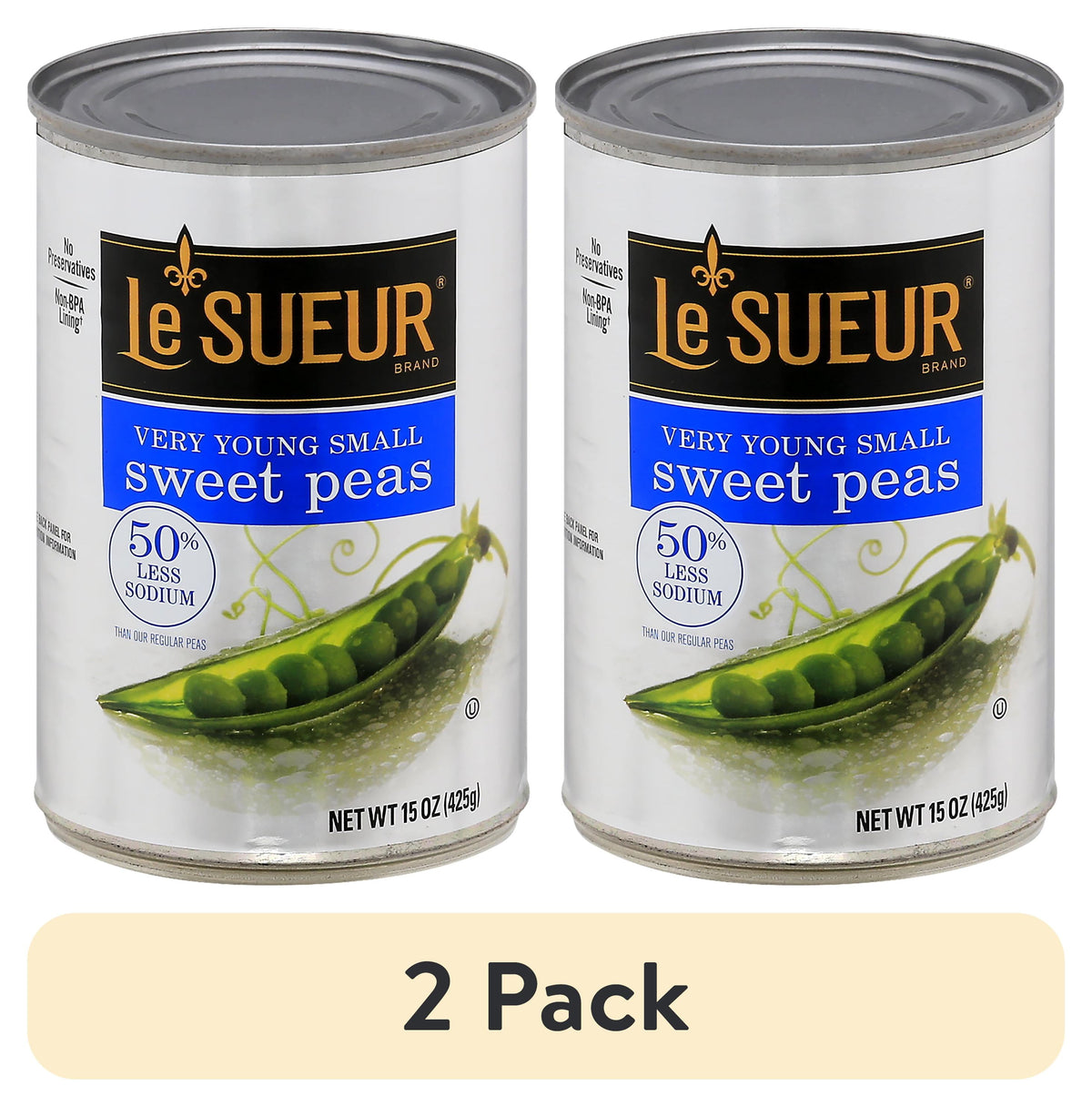 Le Sueur Very Young Small Sweet Peas two-pack, 15 oz cans