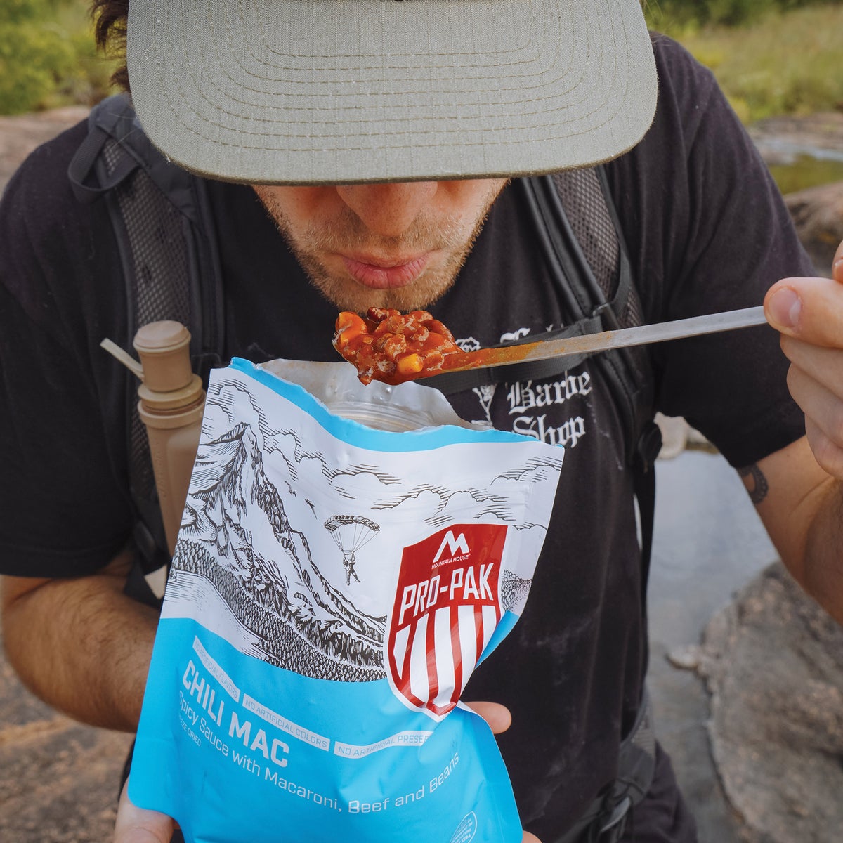 Mountain House emergency food kit side view
