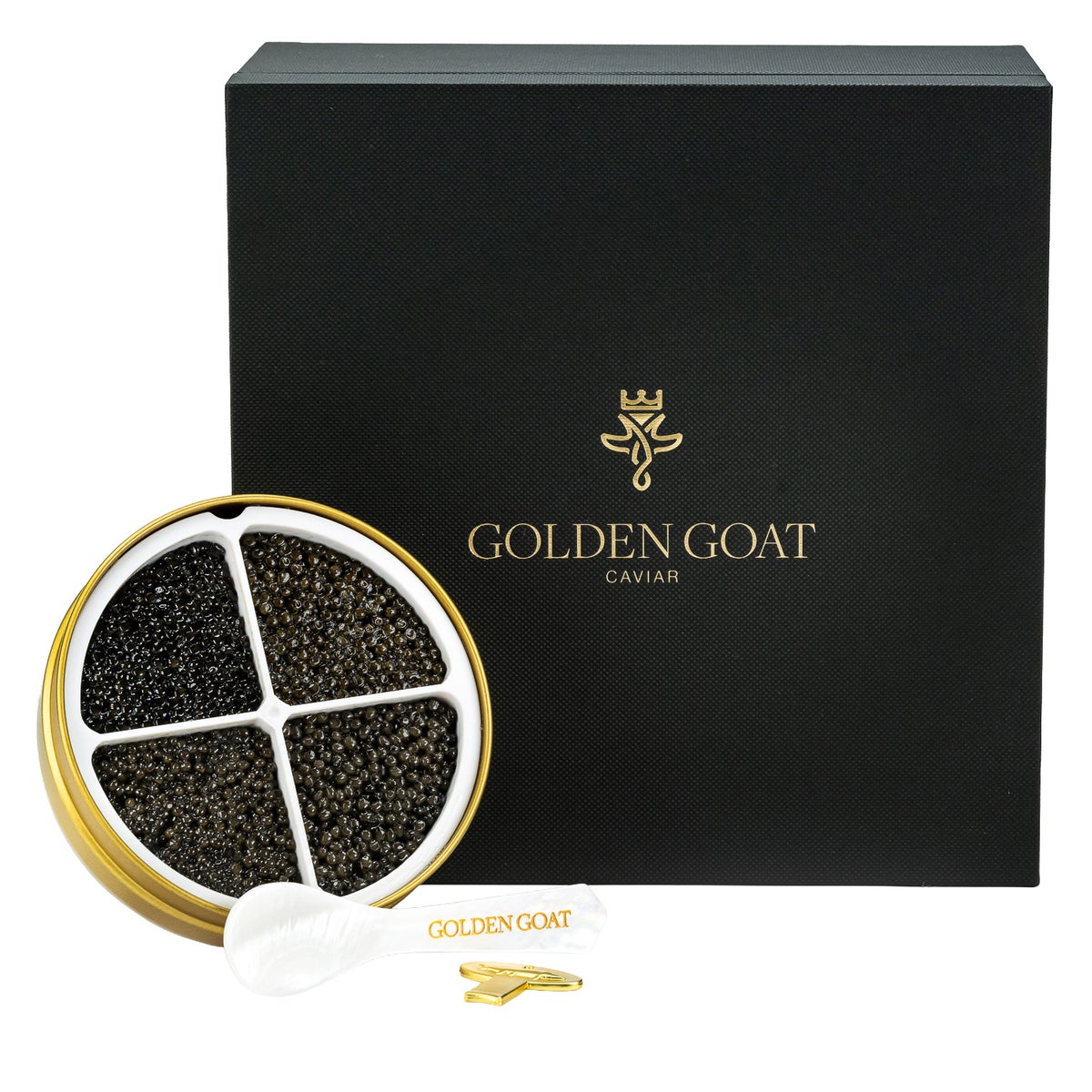 Golden Goat caviar prestige collection gift tin