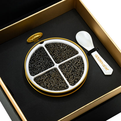 Quartet caviar tin with four portions