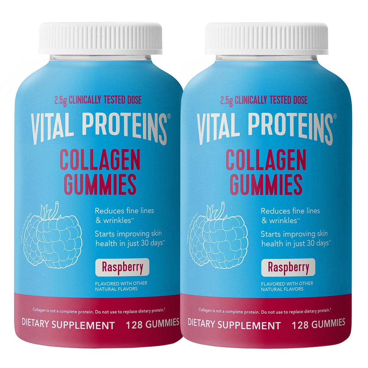 Vital Proteins raspberry collagen gummies 256 count bottle
